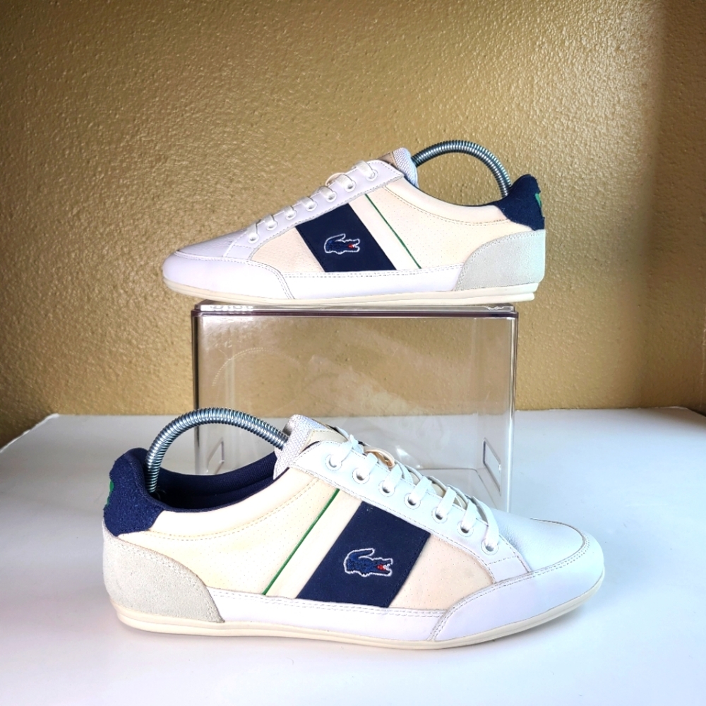 Lacoste Chaymon 216 1 white Beige / Navy Men size 9